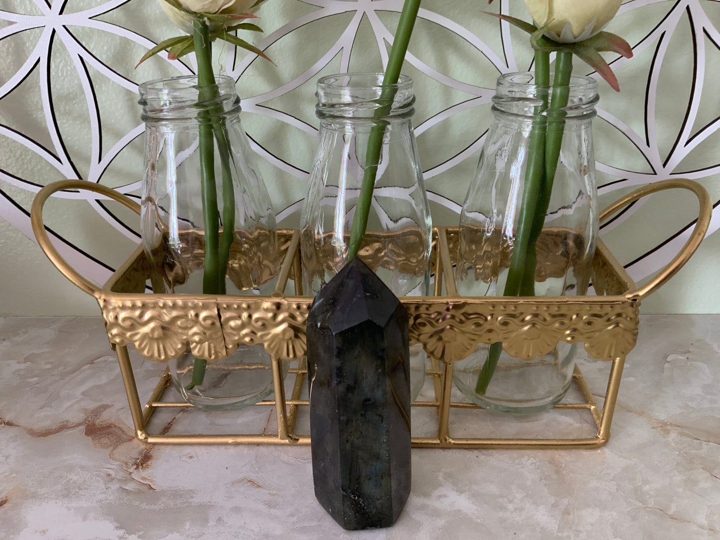 Beautiful labradorite obelisk 6.4 oz