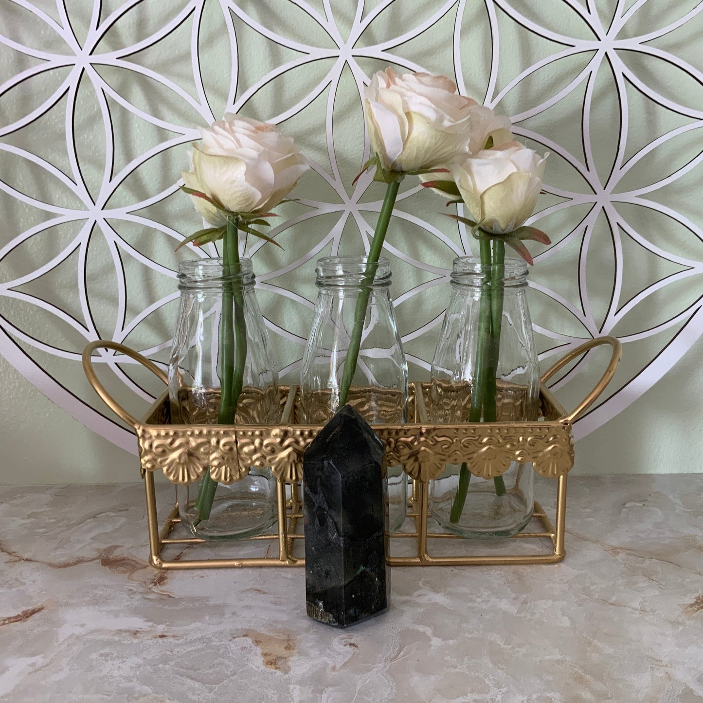 Beautiful labradorite obelisk 7.5 oz