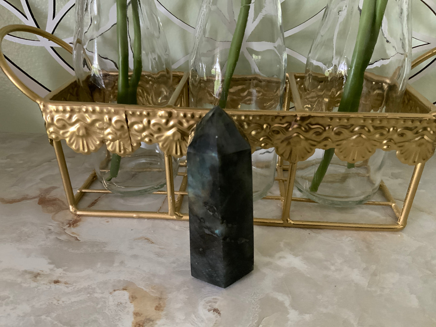 Beautiful labradorite obelisk nearly 4.2 oz