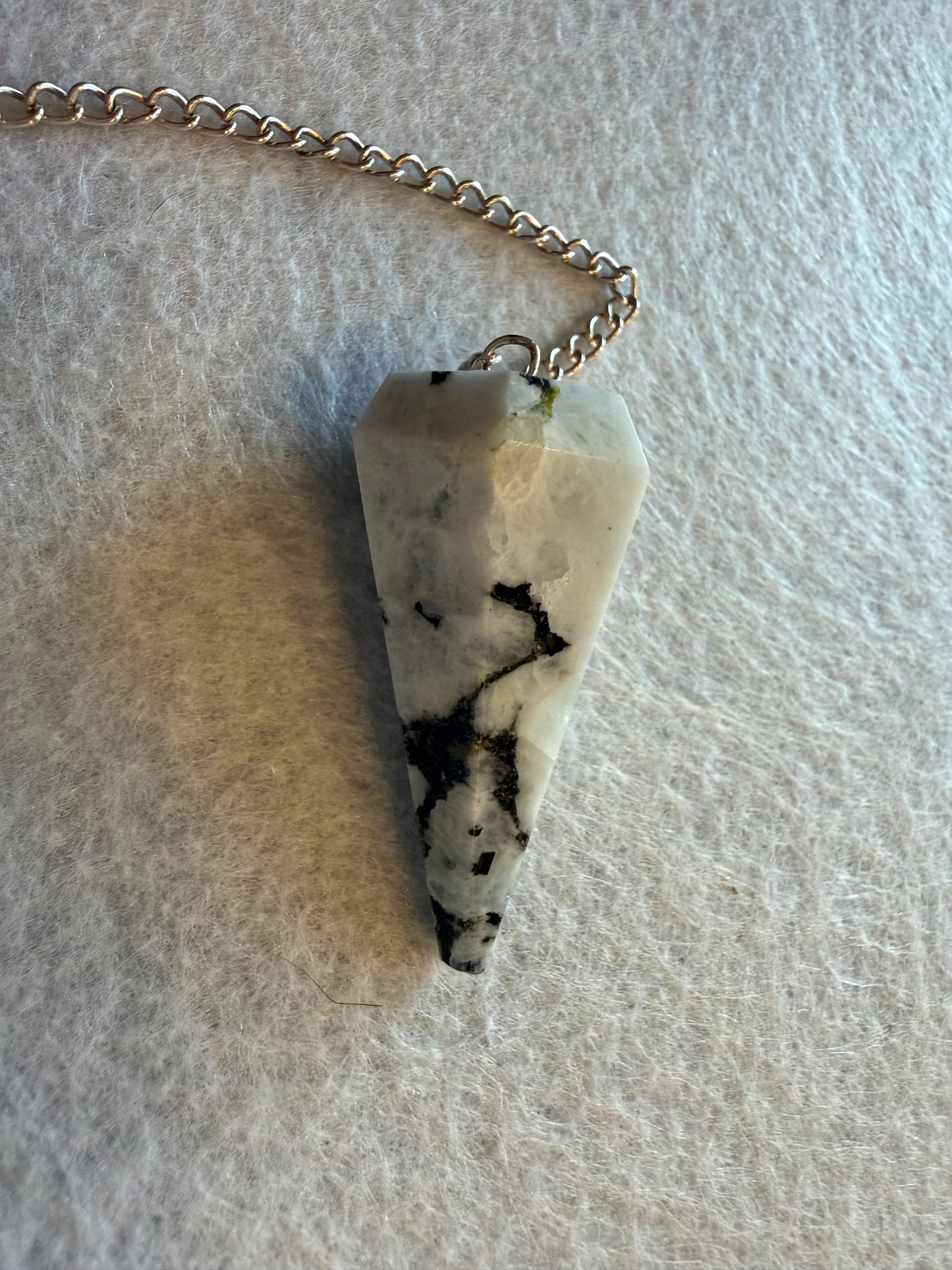 Beautiful Rainbow moonstone Pendulum for meditation, dowsing, Reiki etc