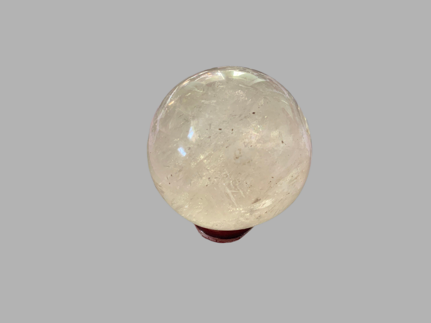 1 pound clear quartz crystal sphere Beautiful 1 pound clear quartz sphere crystal ball with wooden stand