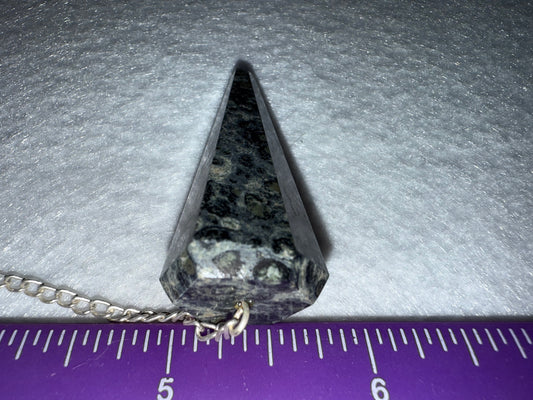 Serpentine Pendulum is  1.75” and with chain is 9.25”