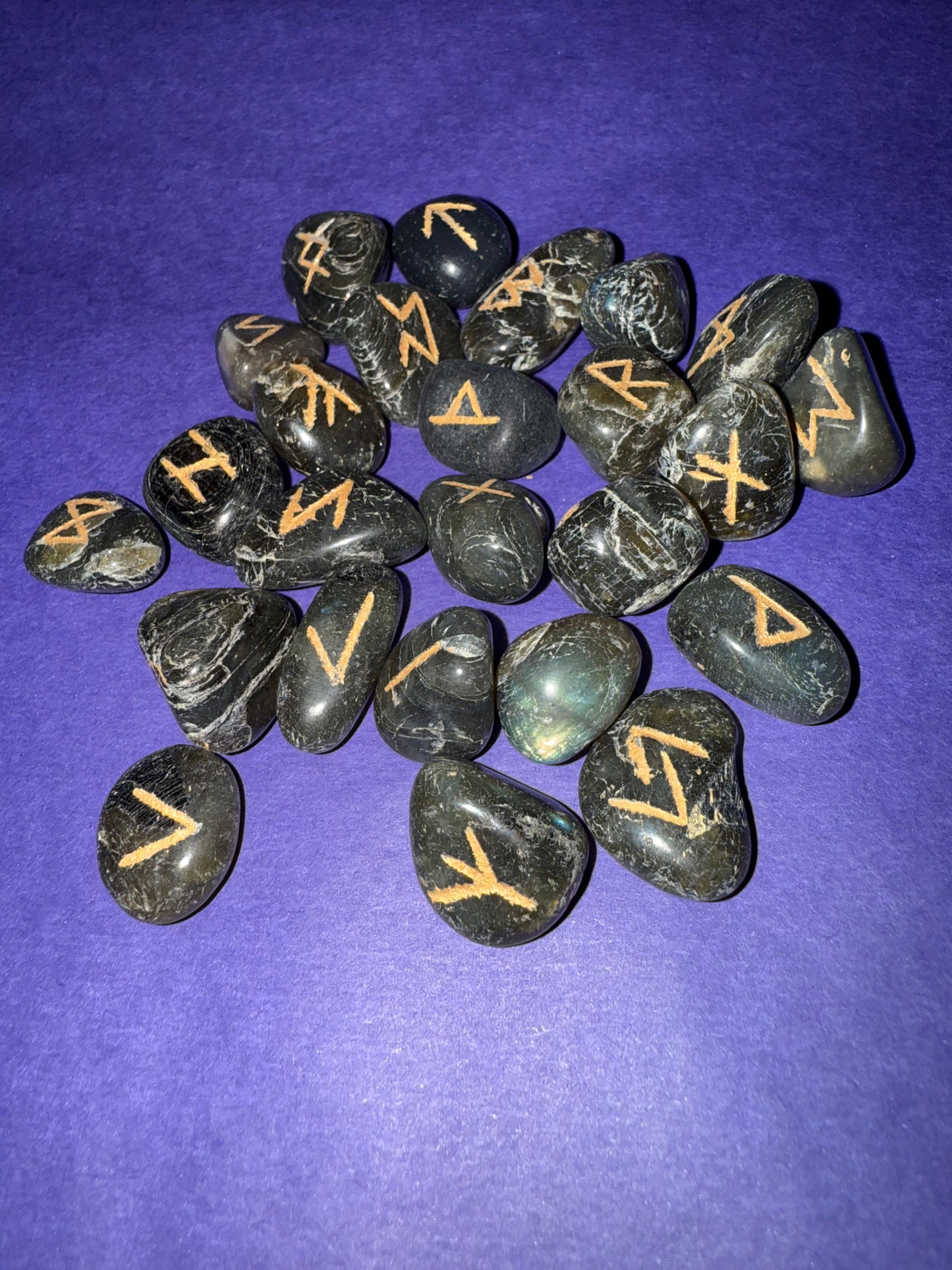 Magnificent Labradorite Runes Stones - 25 pieces