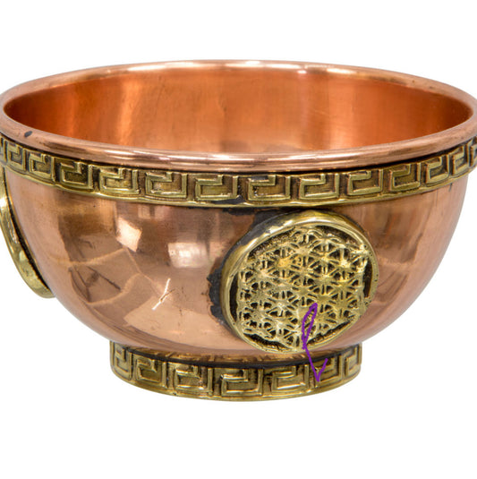 Copper Bowl Incense & Charcoal Burner - Flower of Life