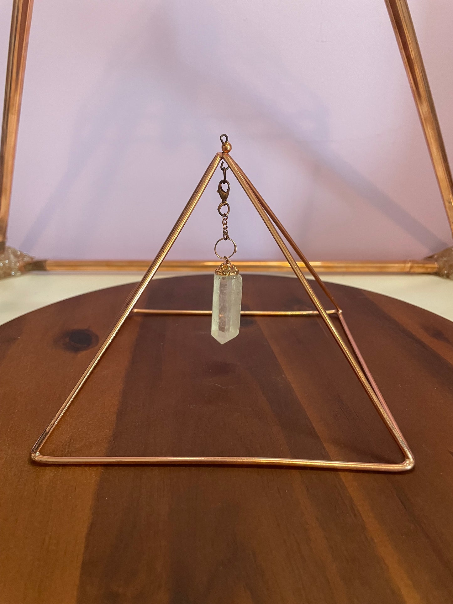 Pure Copper Pyramid with mat and crystal pendulum Energizer for energizing crystals