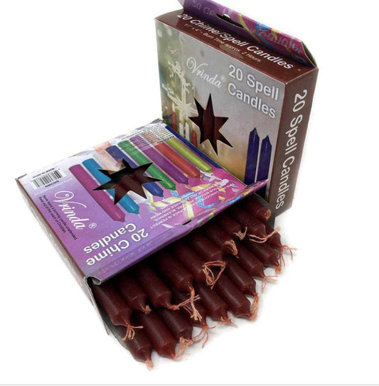 CHIME Set of 20 piece BROWN 4” ritual candles -MINI