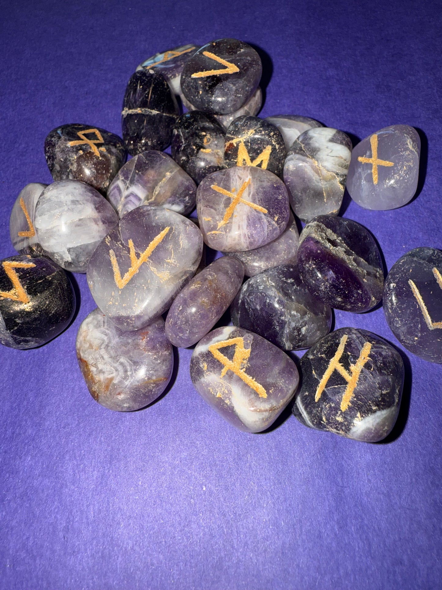 Spiritual Amethyst Runes Stones - 25 pieces