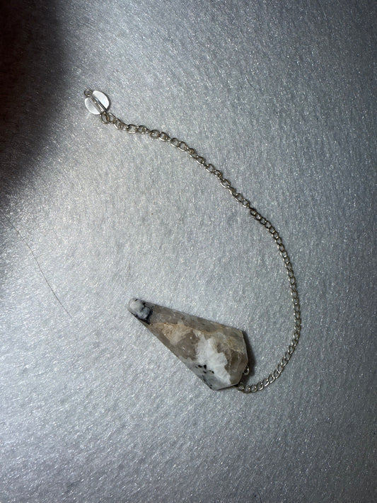 Beautiful Rainbow moonstone Pendulum for meditation, dowsing, Reiki etc