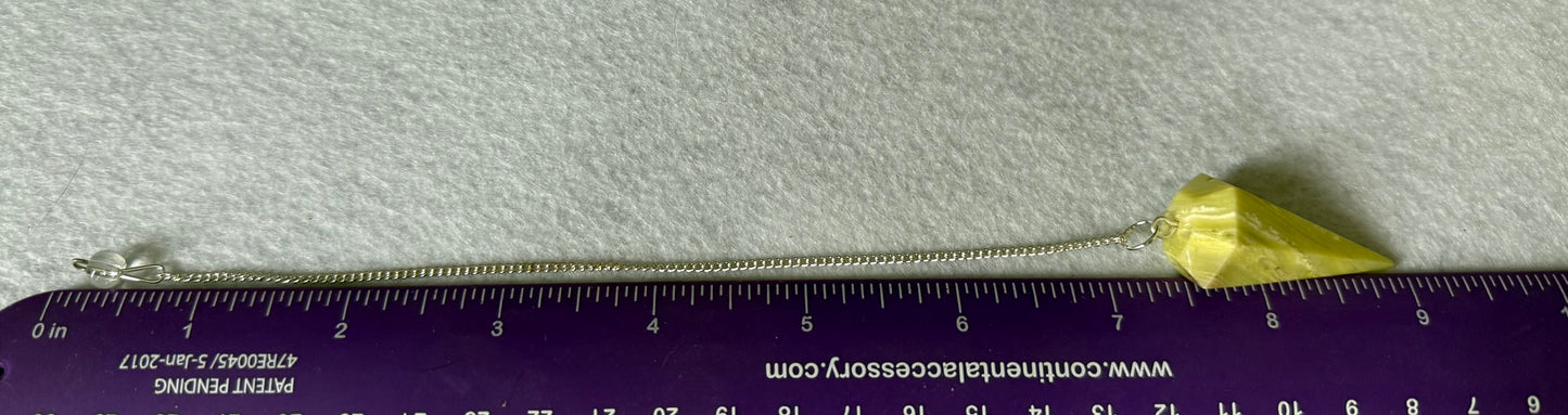 Awesome Serpentine Pendulum is  1.65” and with chain is 9”