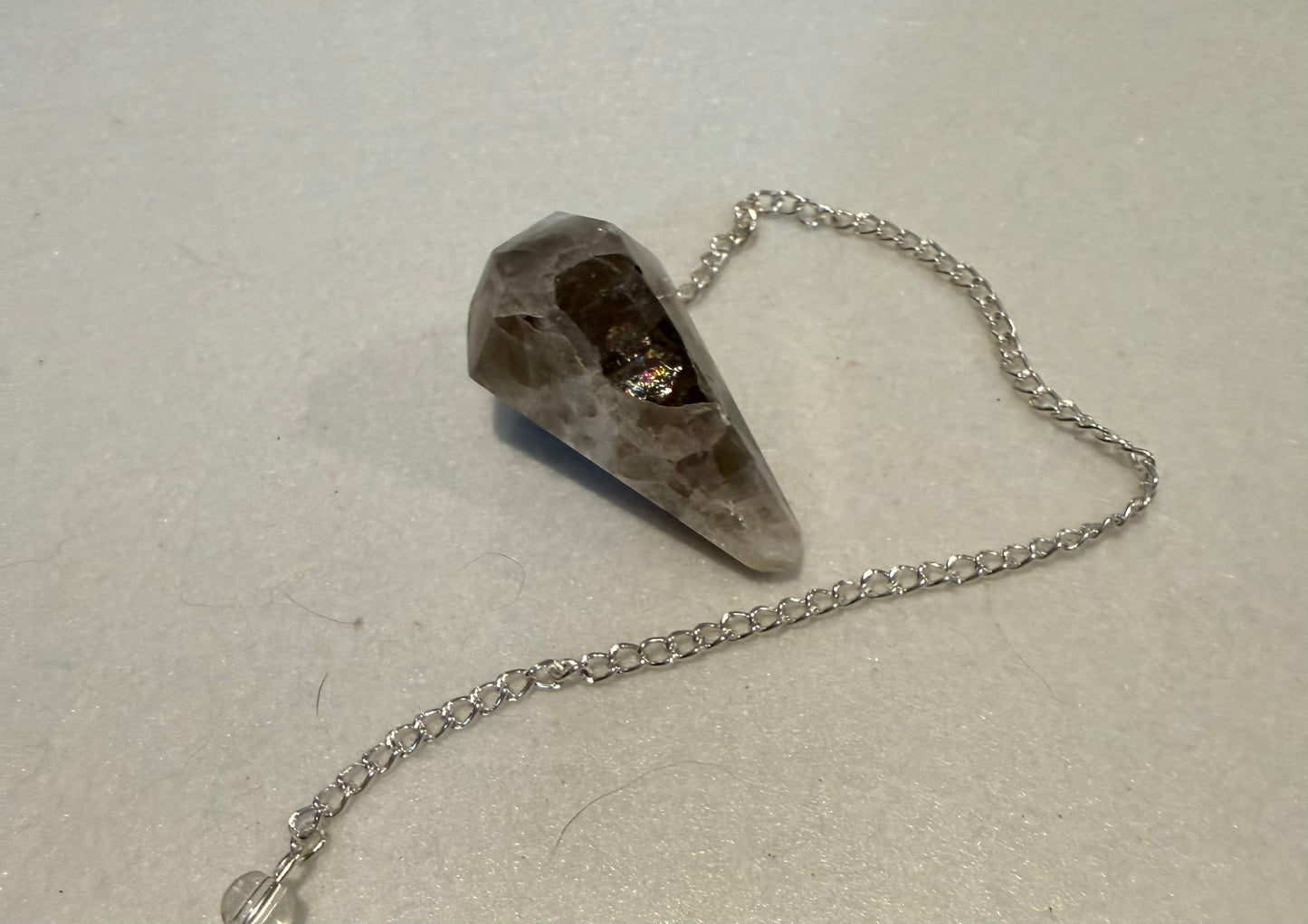 WOW! Rainbow moonstone Pendulum for meditation, dowsing, Reiki etc