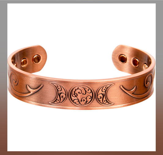 Stunning Magnetic Copper bracelet - TRIPLE MOON