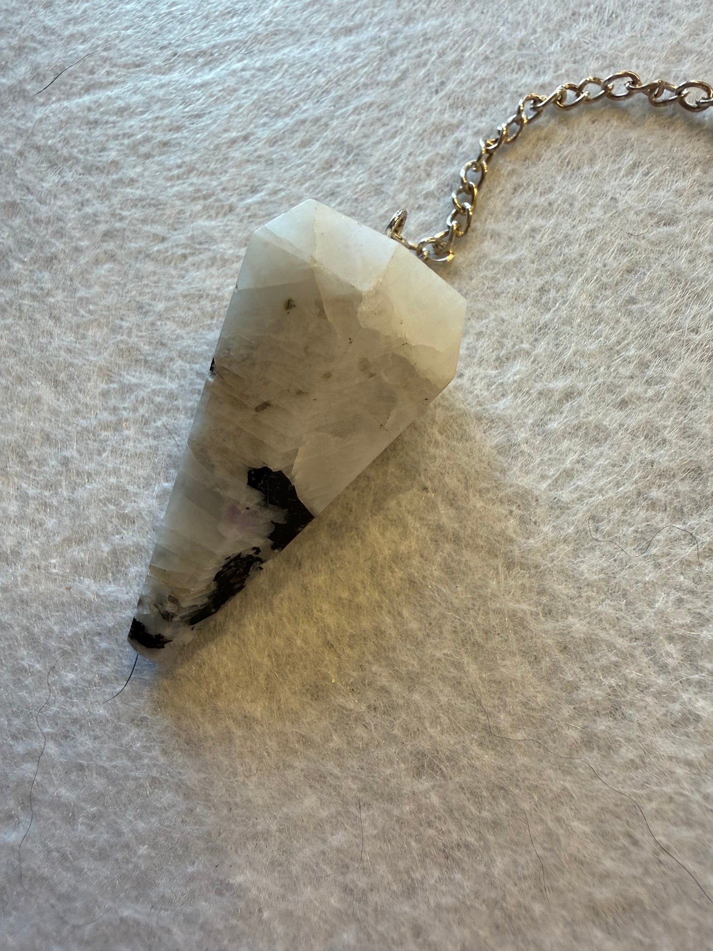 Beautiful Rainbow moonstone Pendulum for meditation, dowsing, Reiki etc