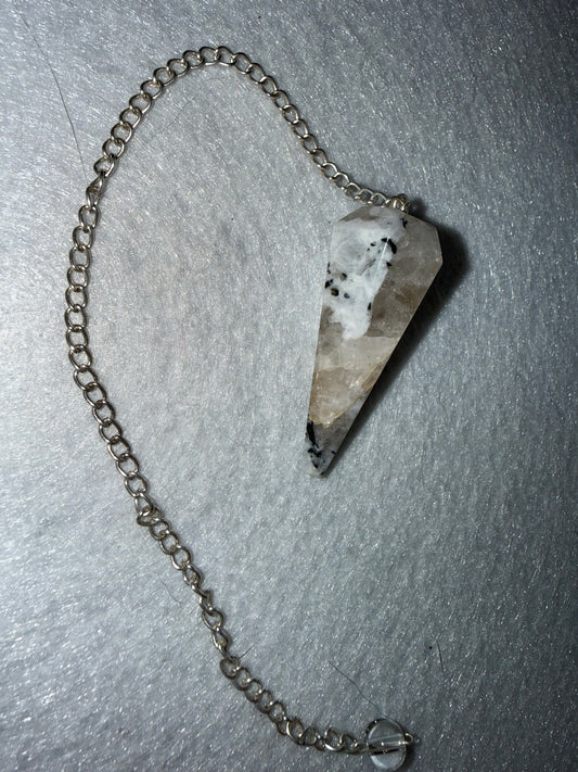 Beautiful Rainbow moonstone Pendulum for meditation, dowsing, Reiki etc
