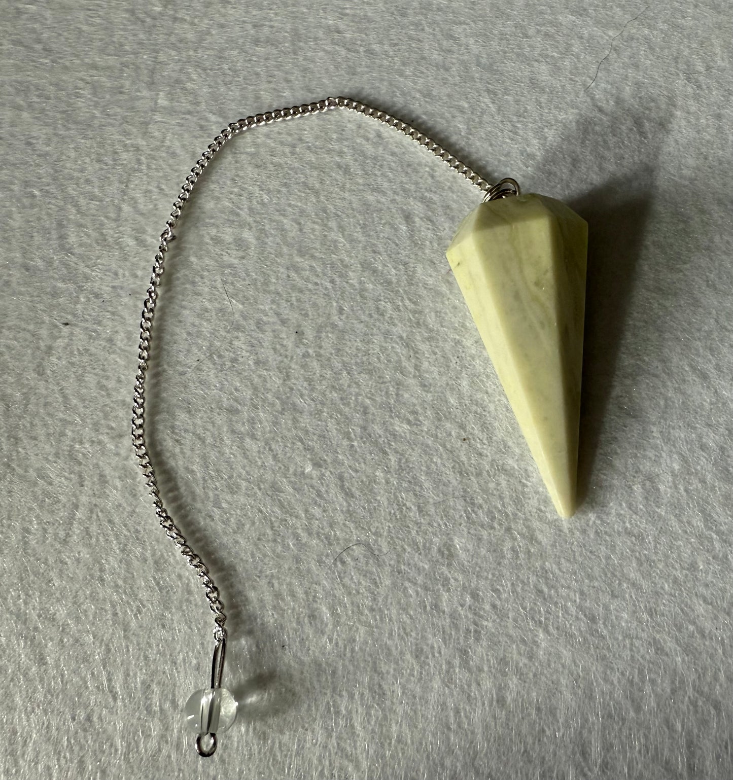 Nice Serpentine Pendulum is  1.65” and with chain is 9”