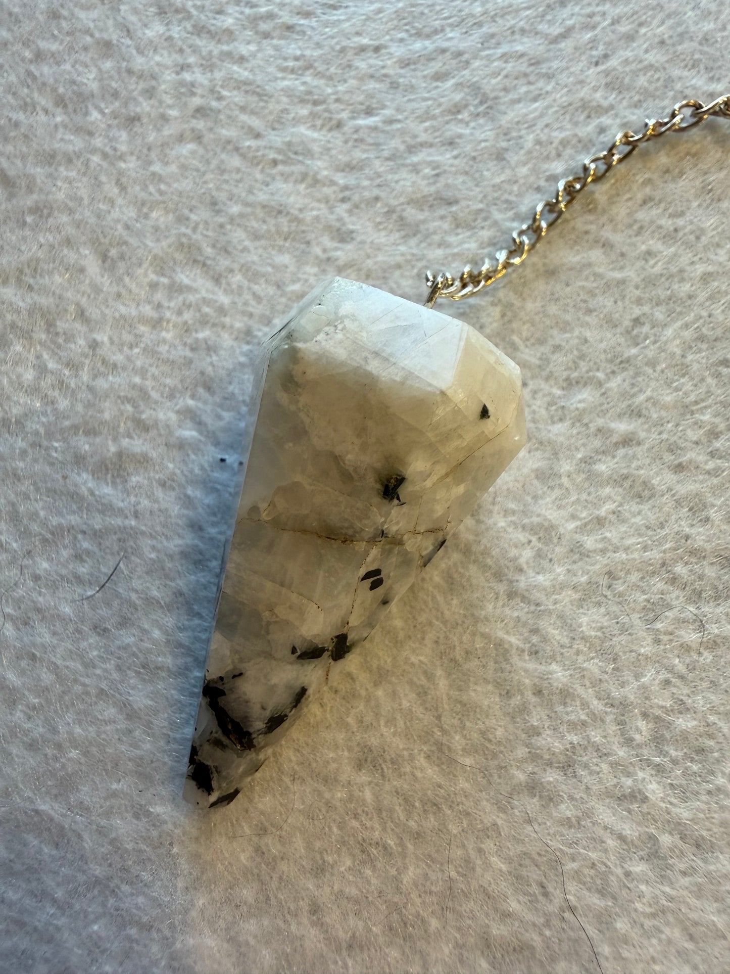 Beautiful Rainbow moonstone Pendulum for meditation, dowsing, Reiki etc