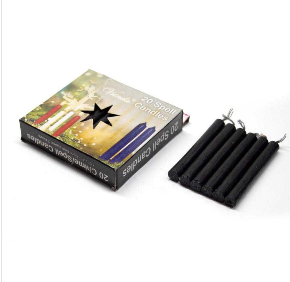 CHIME Set of 20 piece BLACK 4” ritual candles