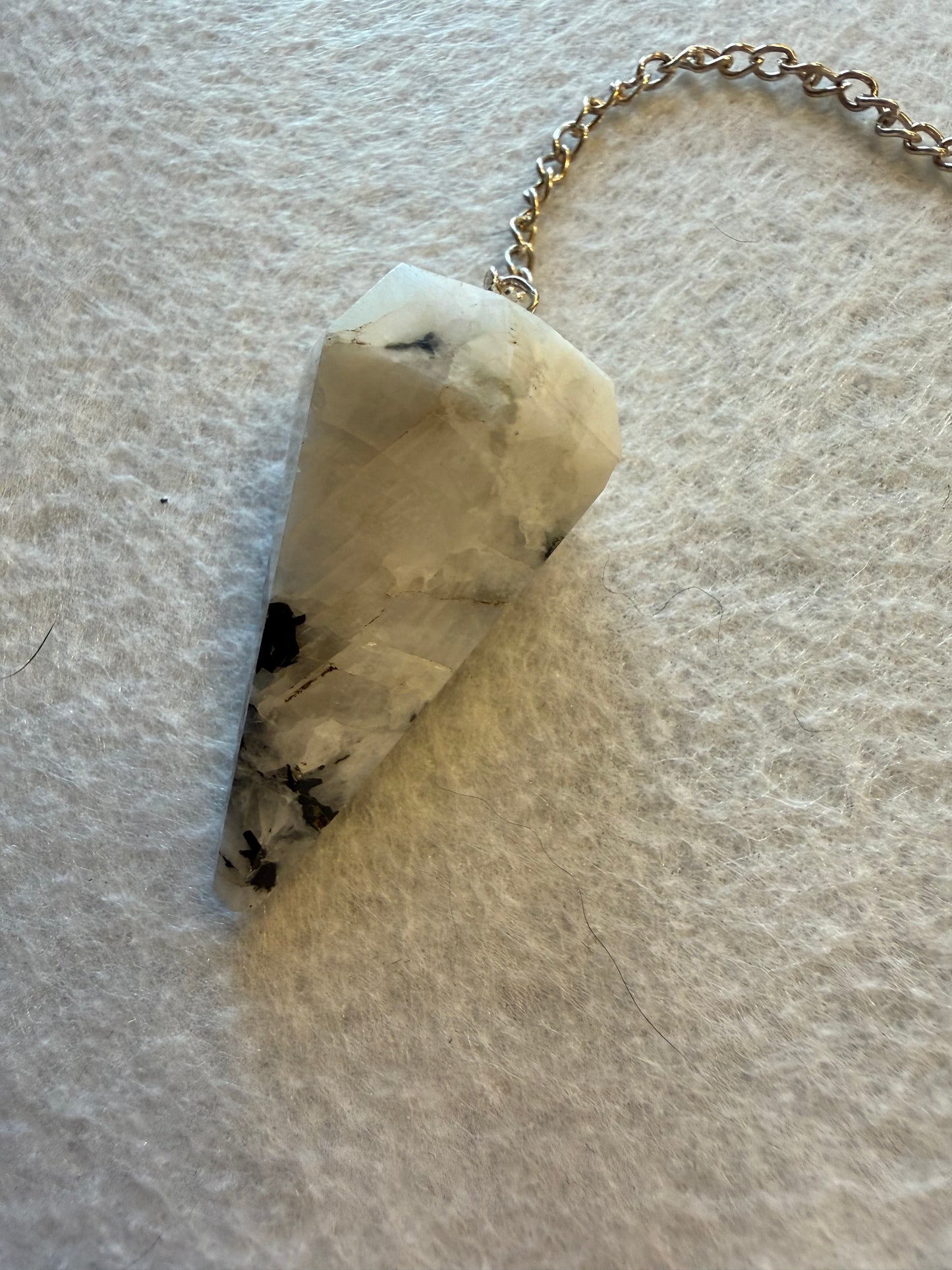 Beautiful Rainbow moonstone Pendulum for meditation, dowsing, Reiki etc