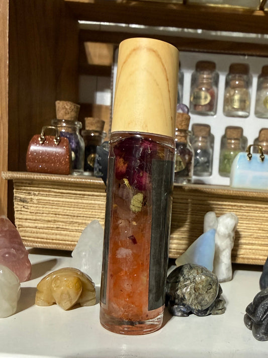 Sacred Love Oil – Rose Quartz and Rose Petals Infused Attraction & Heart Healing Blend