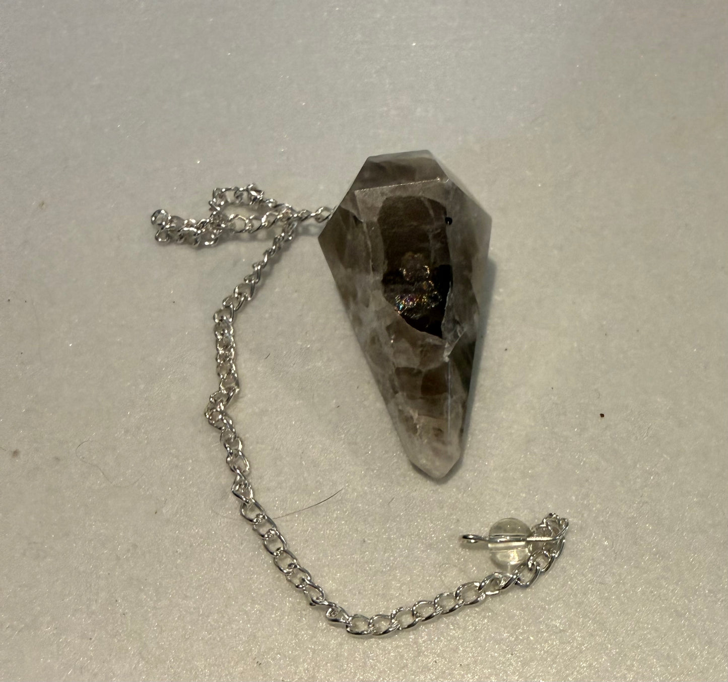 Beautiful Rainbow moonstone Pendulum for meditation, dowsing, Reiki etc