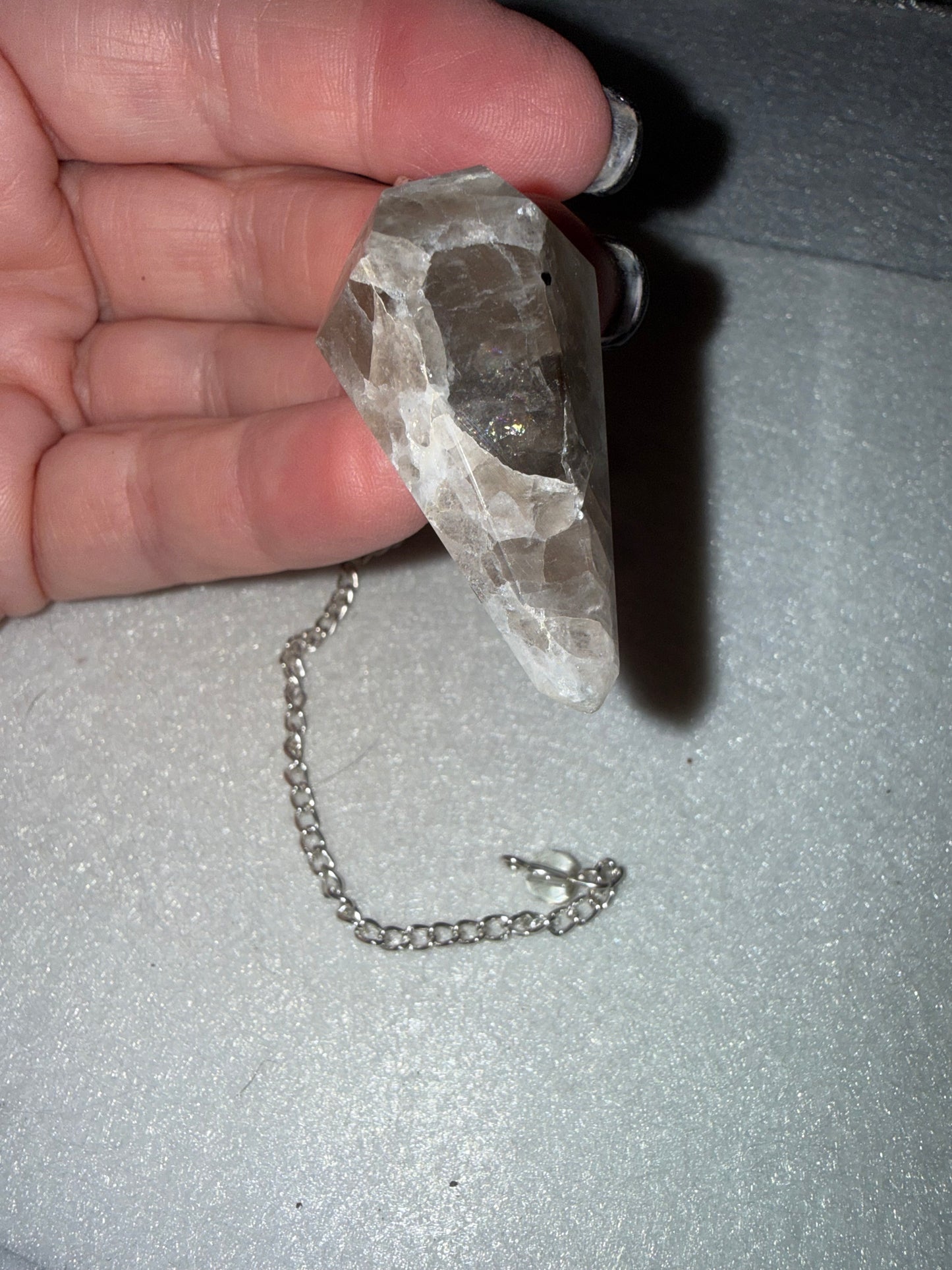 Beautiful Rainbow moonstone Pendulum for meditation, dowsing, Reiki etc
