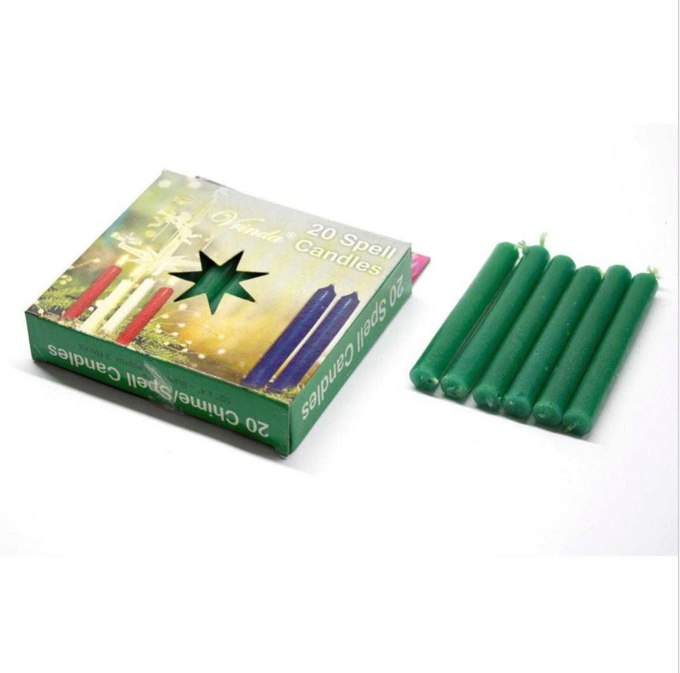 CHIME Set of 20 piece GREEN 4” ritual candles -MINI