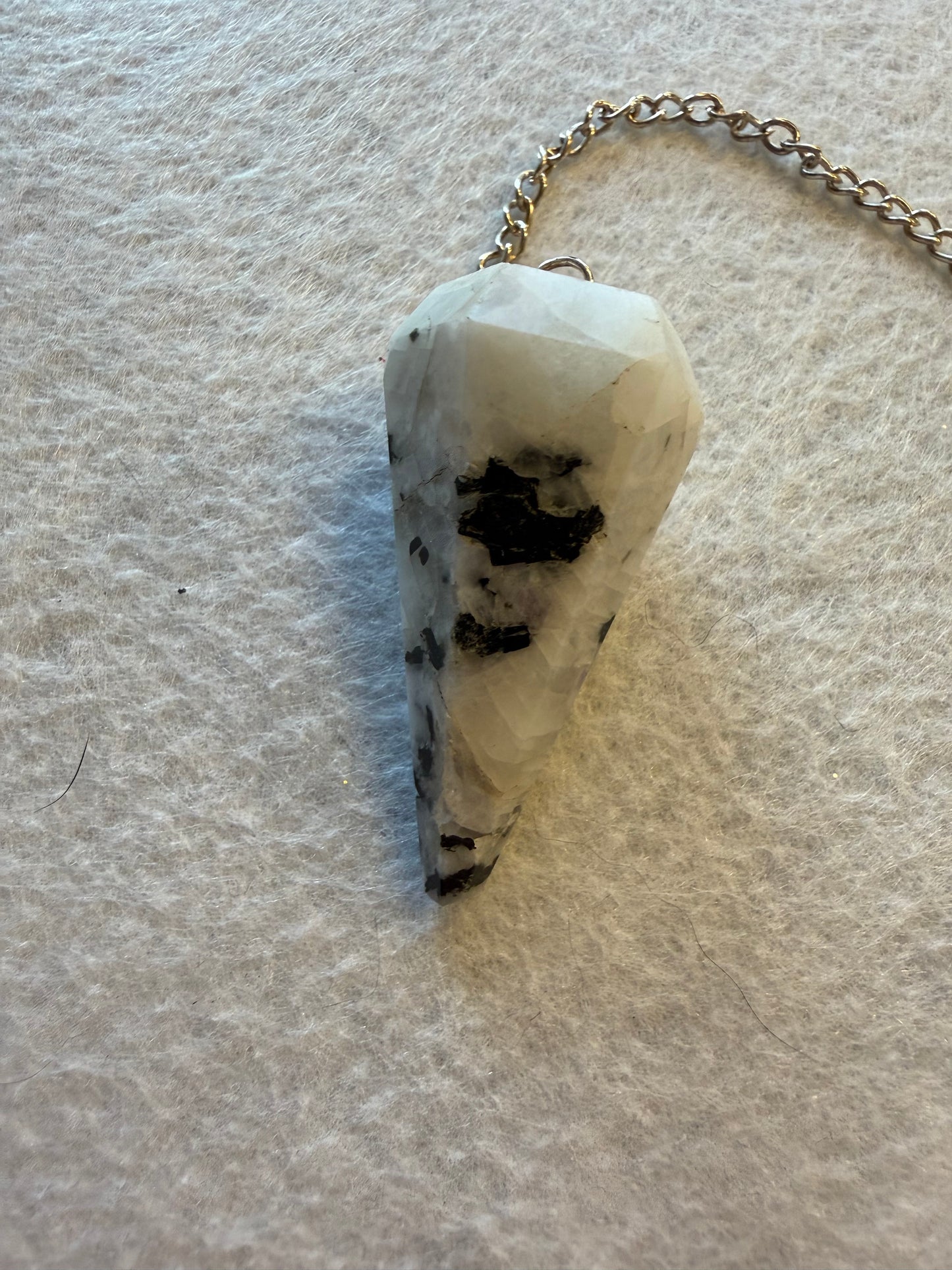 Beautiful Rainbow moonstone Pendulum for meditation, dowsing, Reiki etc