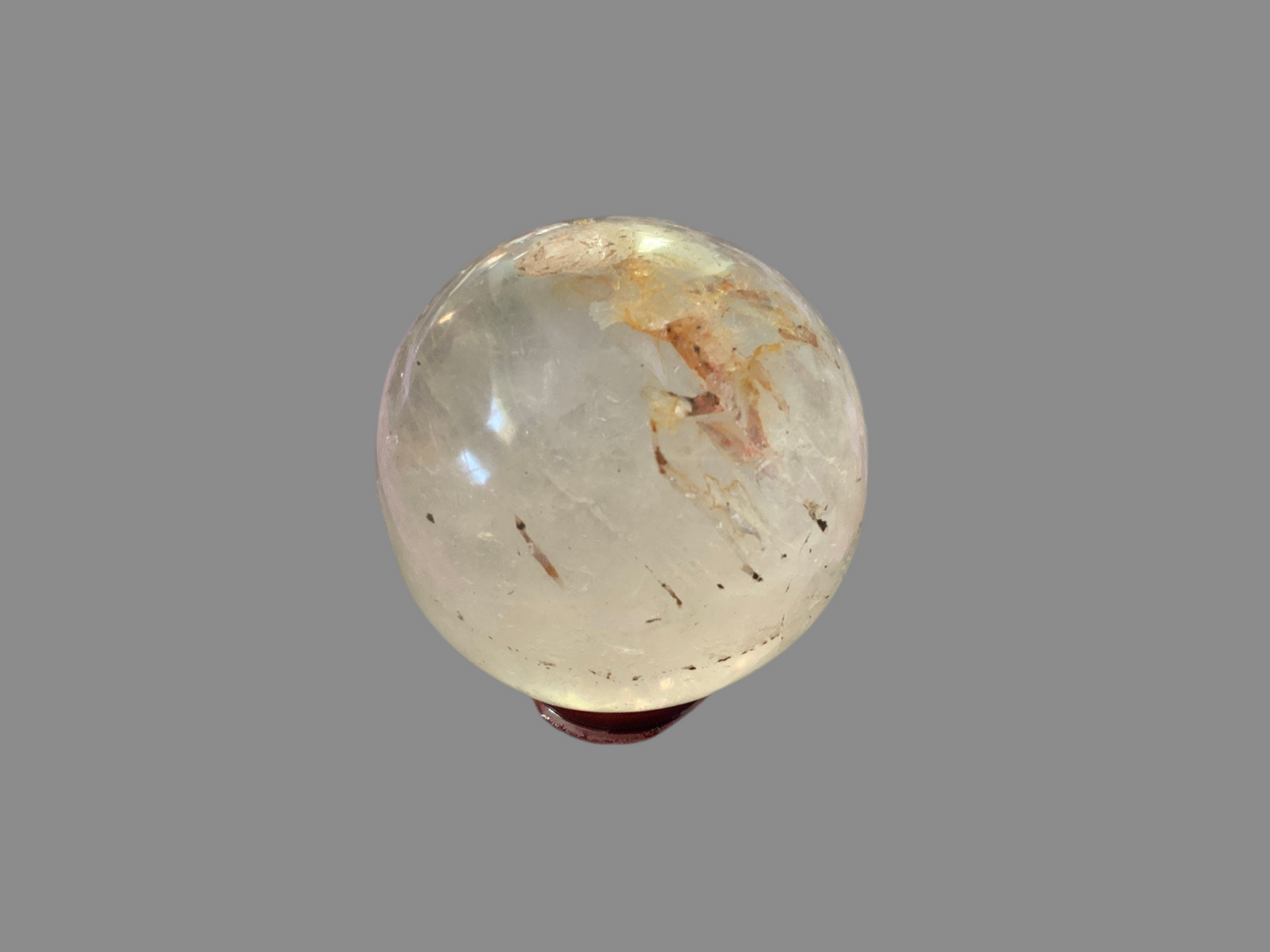 1 pound clear quartz crystal sphere Beautiful 1 pound clear quartz sphere crystal ball with wooden stand