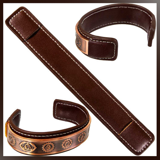 Vegan Leather Sleeve for Copper Cuff Bracelet - Dark Brown