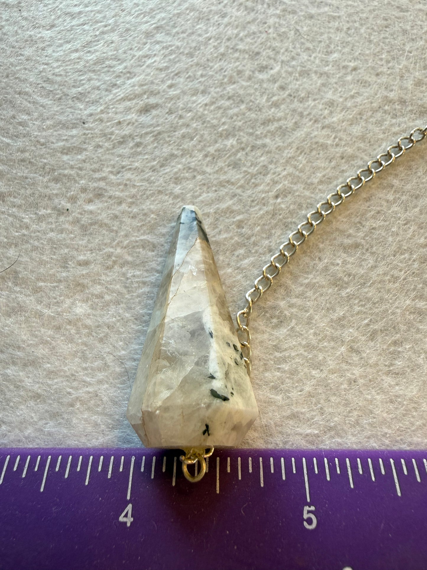 Beautiful Rainbow moonstone Pendulum for meditation, dowsing, Reiki etc