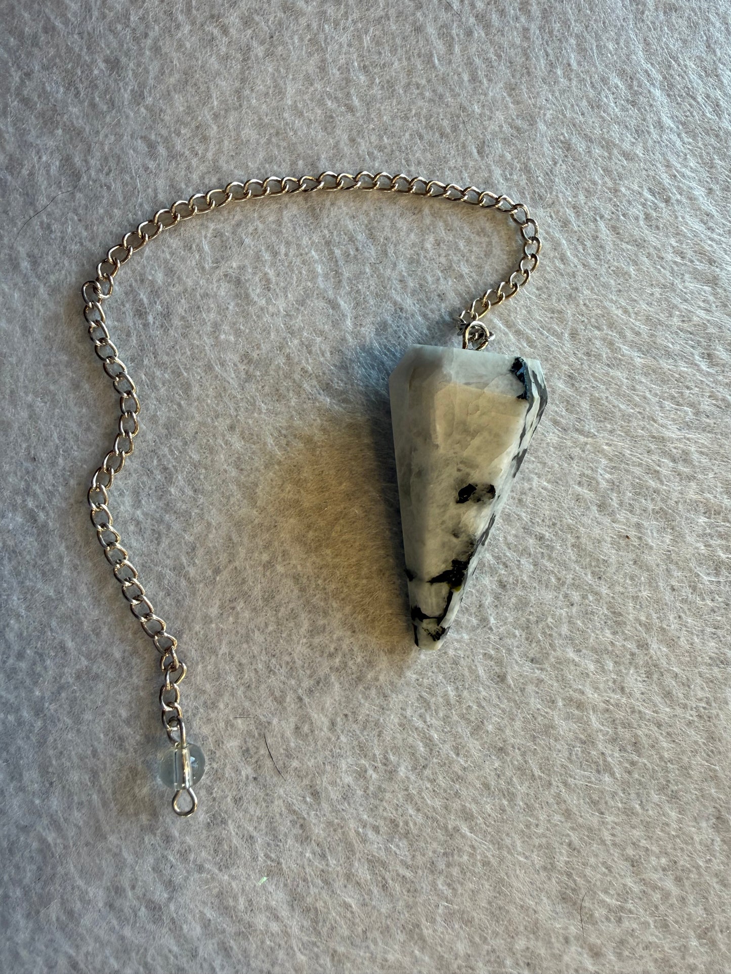 Beautiful Rainbow moonstone Pendulum for meditation, dowsing, Reiki etc