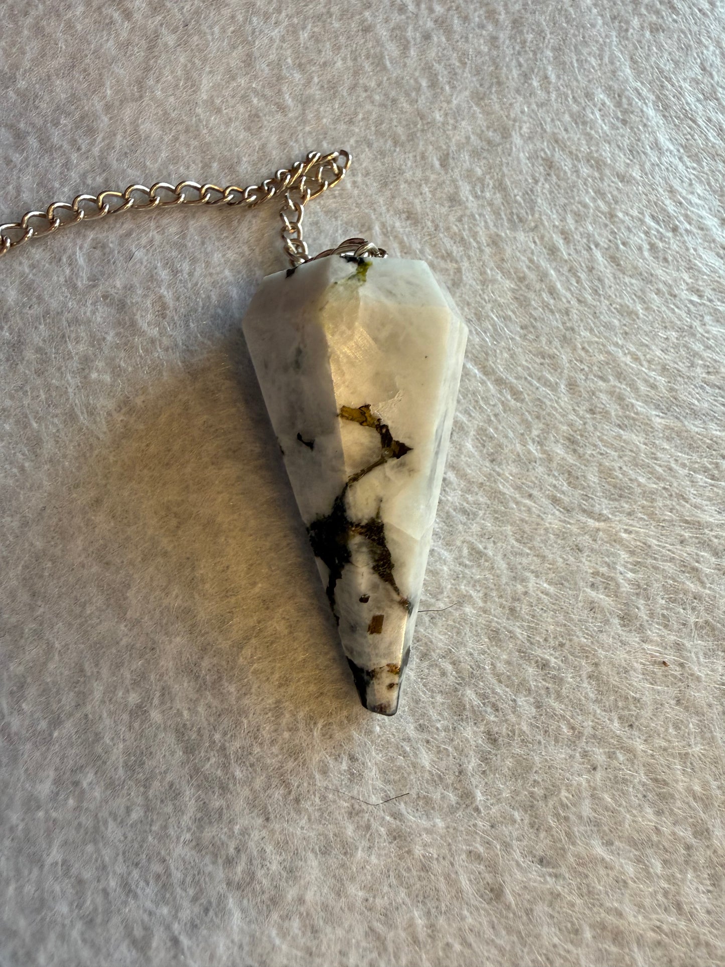 Beautiful Rainbow moonstone Pendulum for meditation, dowsing, Reiki etc