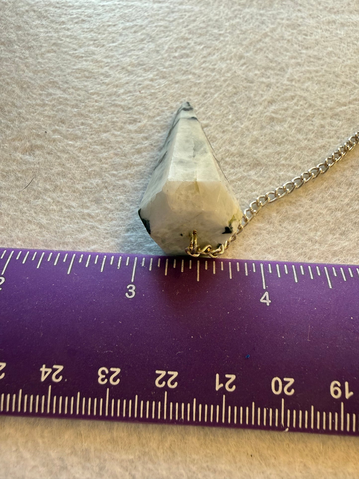 Beautiful Rainbow moonstone Pendulum for meditation, dowsing, Reiki etc
