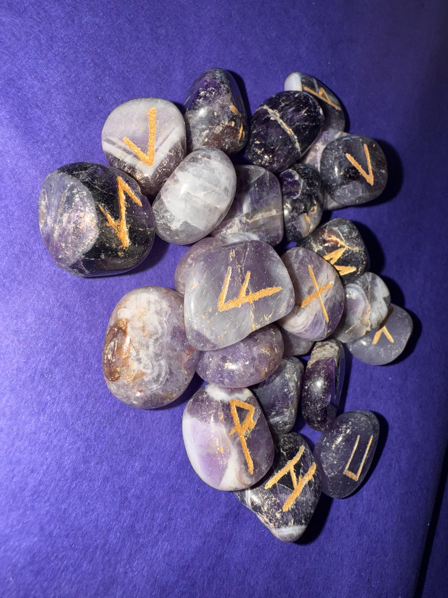 Spiritual Amethyst Runes Stones - 25 pieces