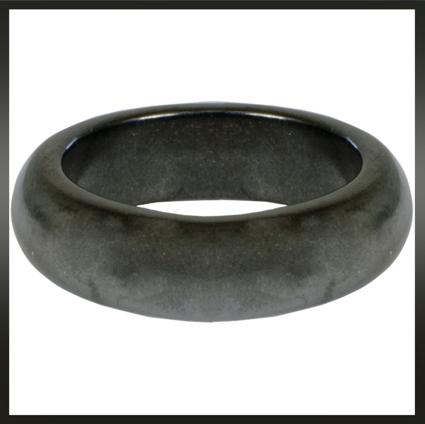 Hematite Ring Plain Round Band Magnetic - Oops, it broke!!
