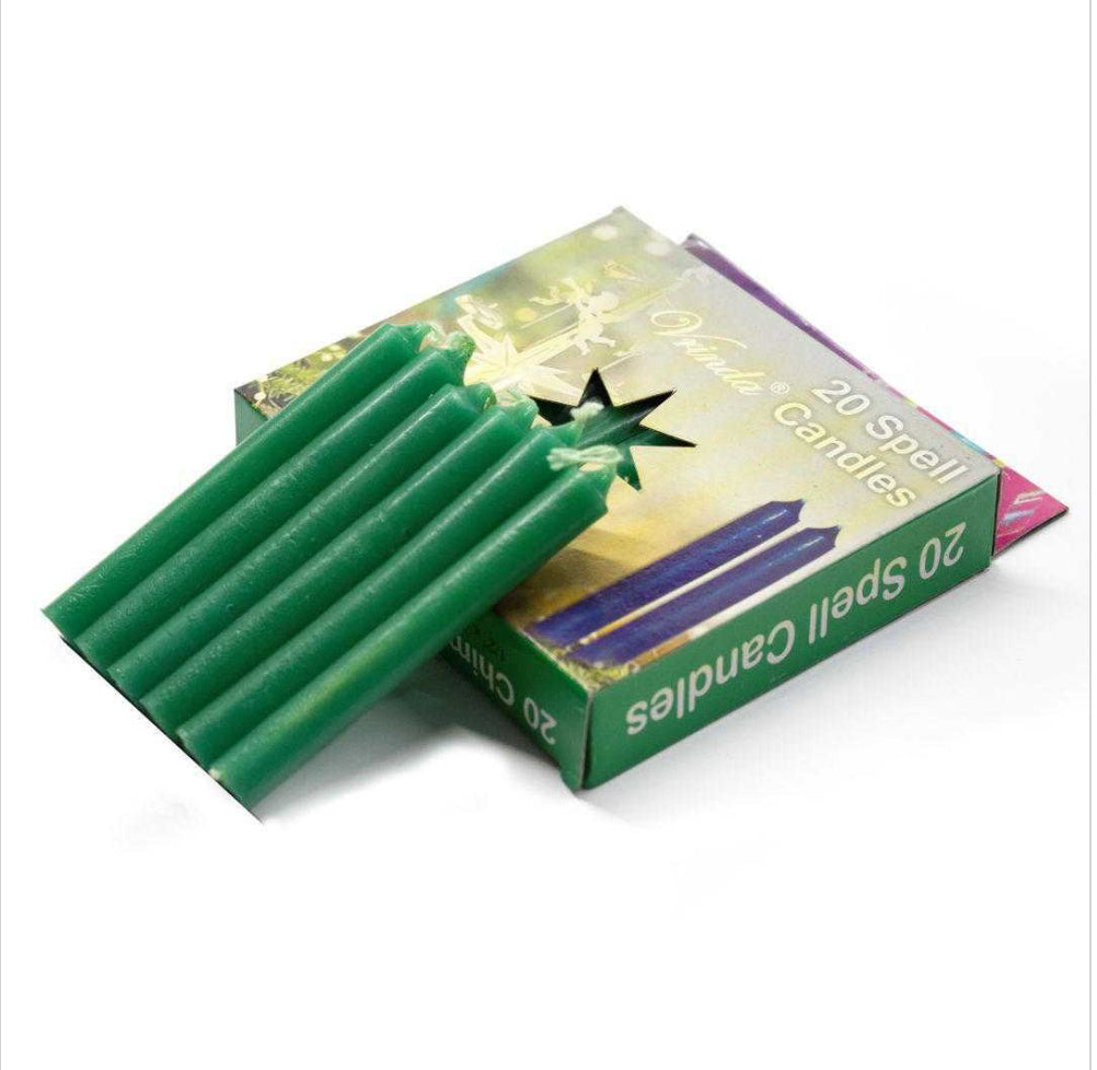 CHIME Set of 20 piece GREEN 4” ritual candles -MINI