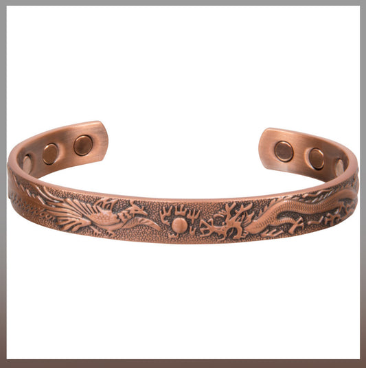 Amazing Magnetic Copper bracelet - Phoenix and dragon