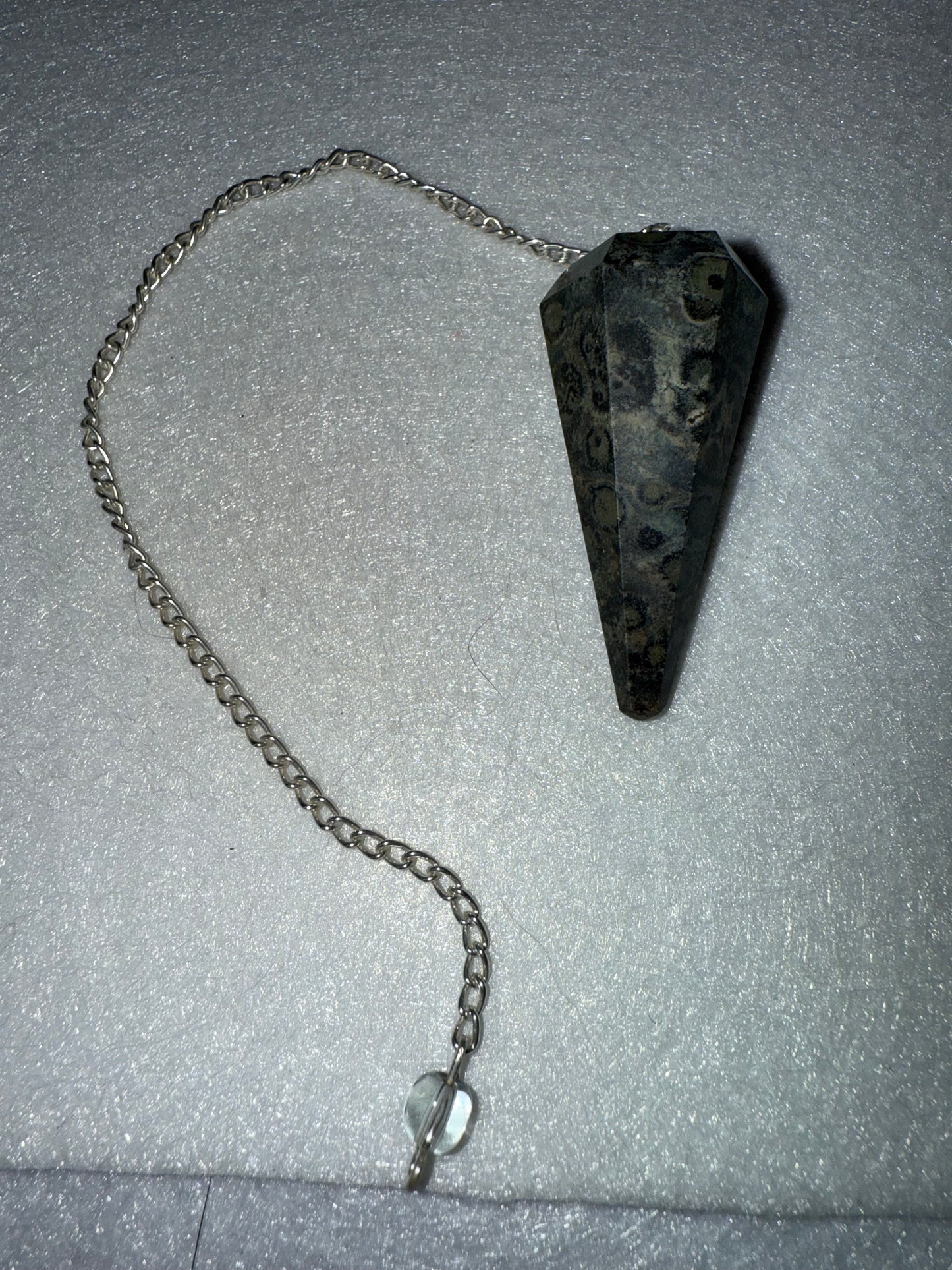 Nice Serpentine Pendulum is  1.75” and with chain is 9”