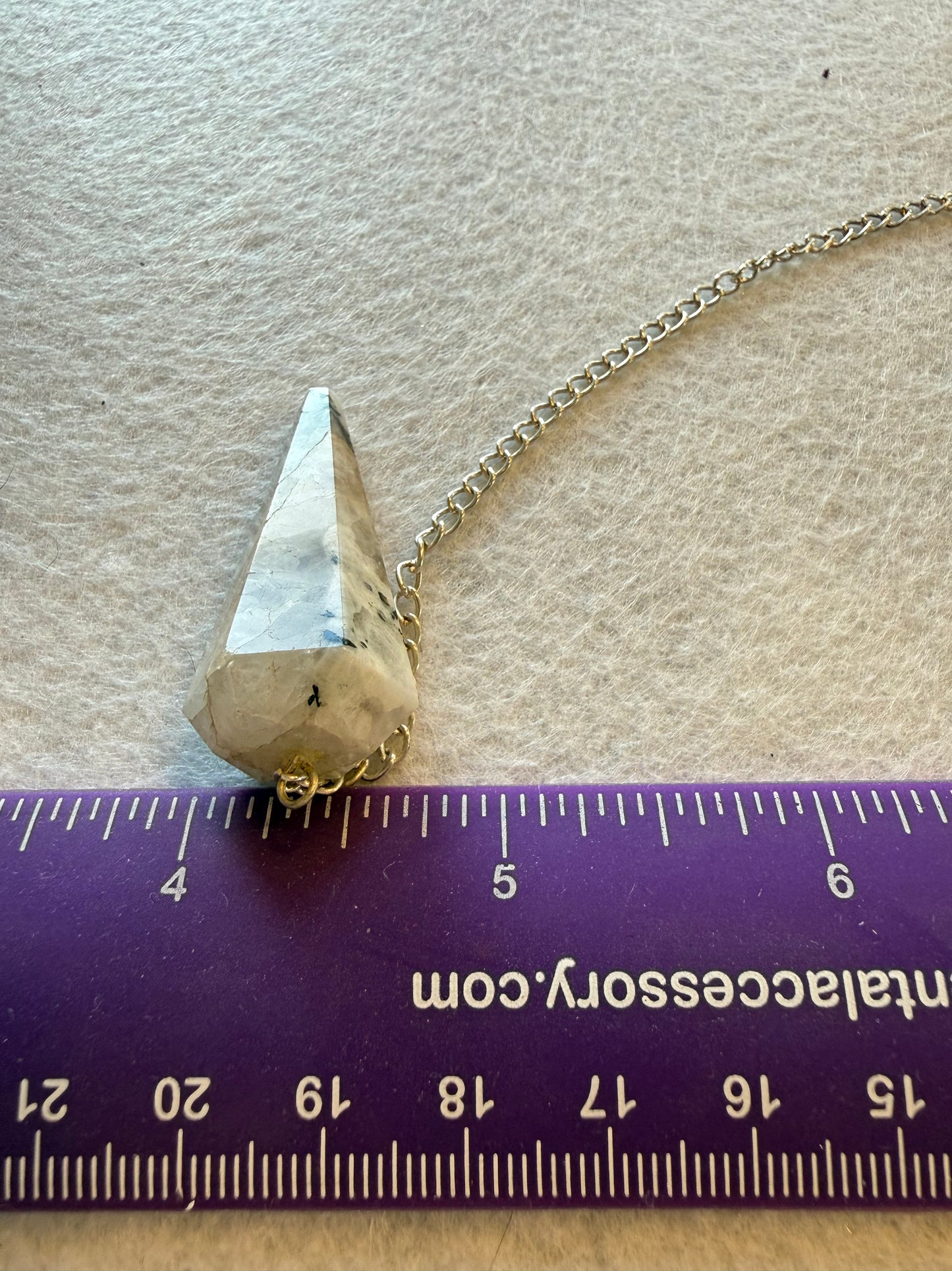 Beautiful Rainbow moonstone Pendulum for meditation, dowsing, Reiki etc