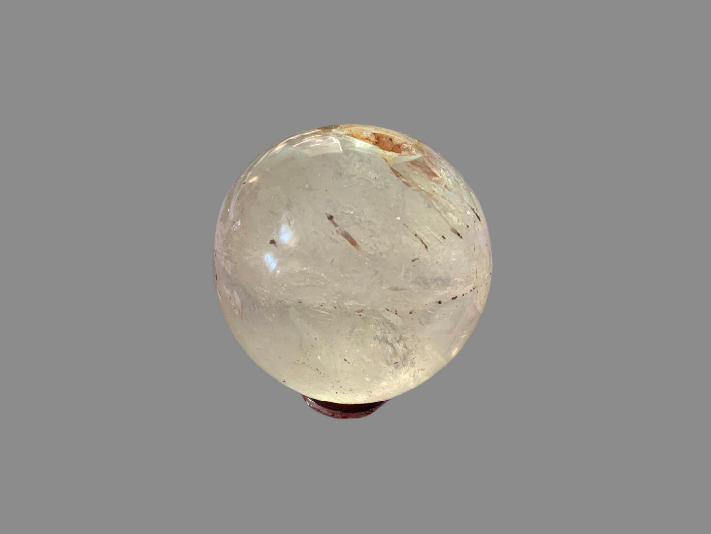 1 pound clear quartz crystal sphere Beautiful 1 pound clear quartz sphere crystal ball with wooden stand