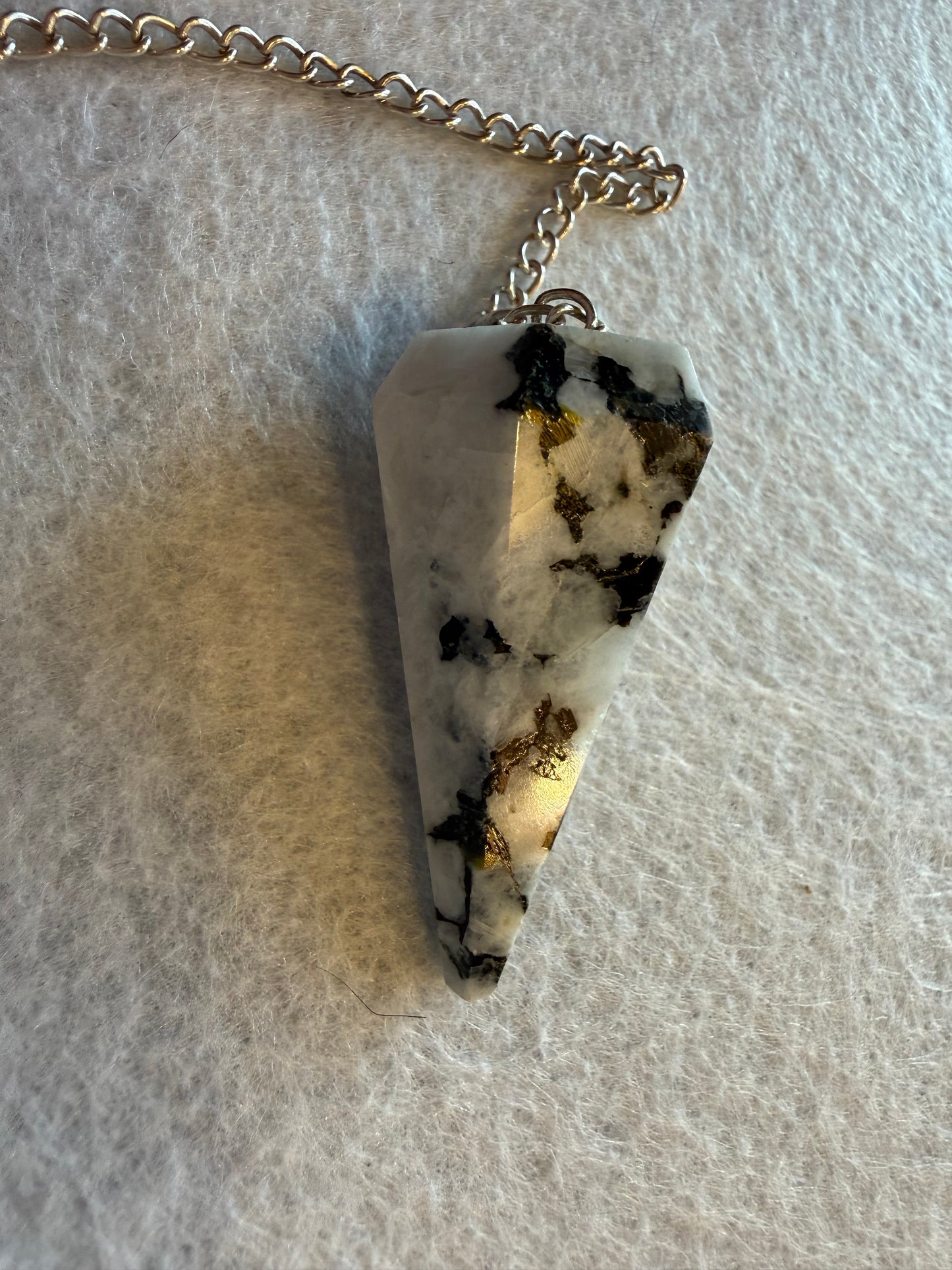 Beautiful Rainbow moonstone Pendulum for meditation, dowsing, Reiki etc