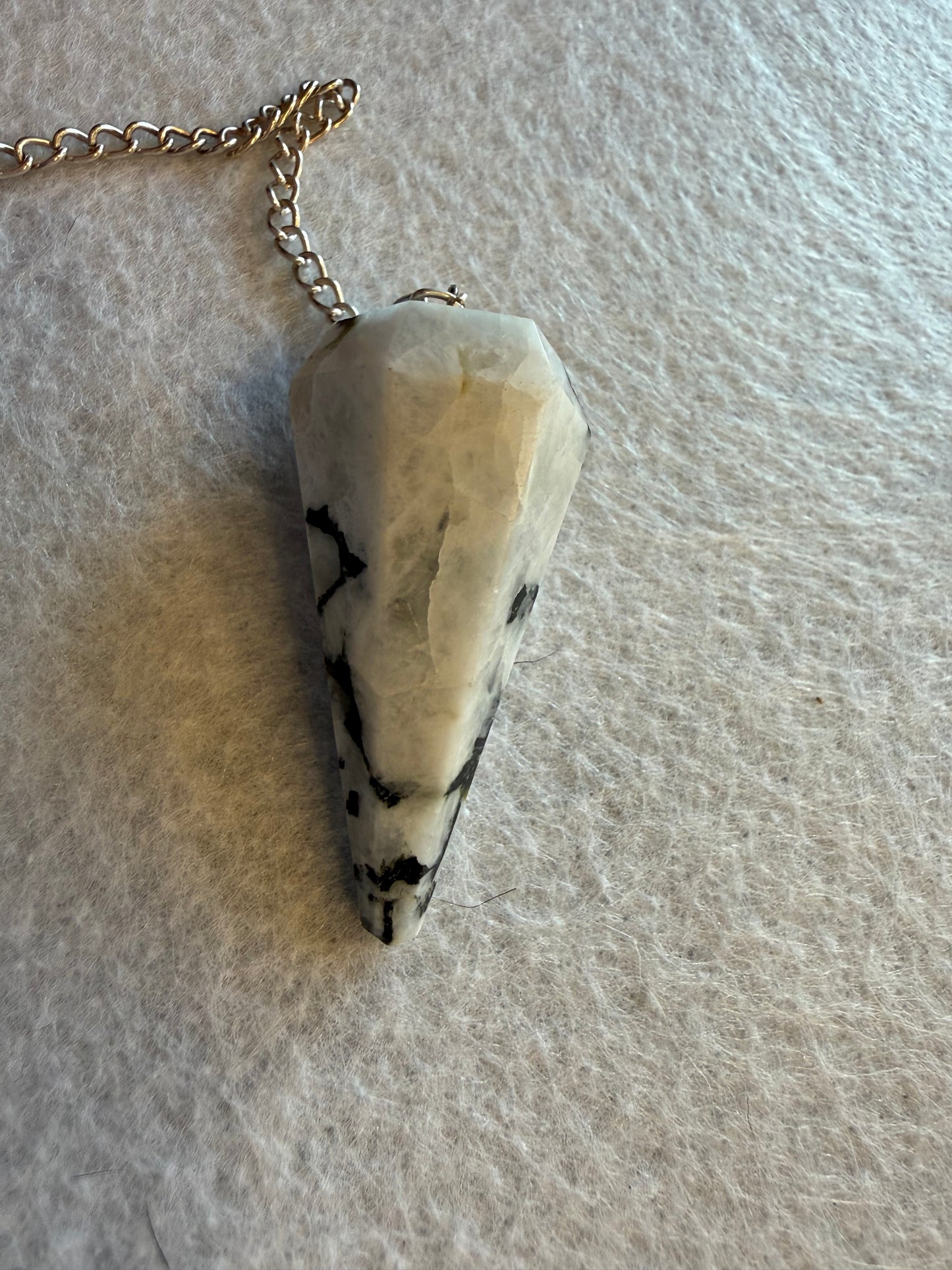 Beautiful Rainbow moonstone Pendulum for meditation, dowsing, Reiki etc