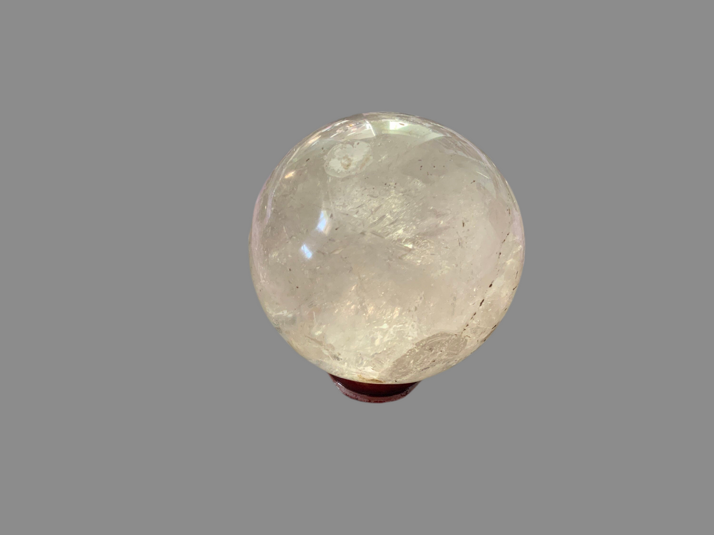 1 pound clear quartz crystal sphere Beautiful 1 pound clear quartz sphere crystal ball with wooden stand