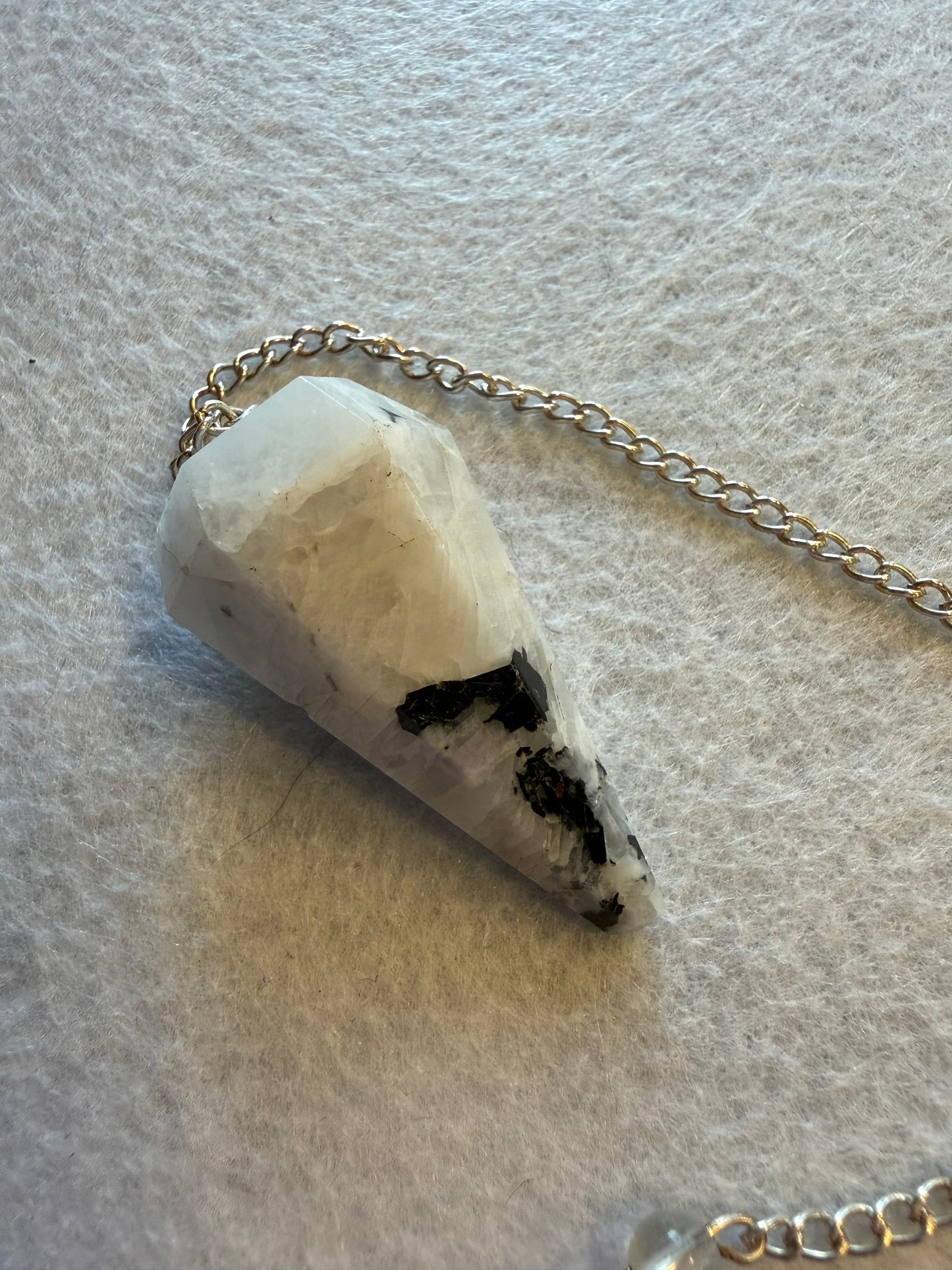 Beautiful Rainbow moonstone Pendulum for meditation, dowsing, Reiki etc