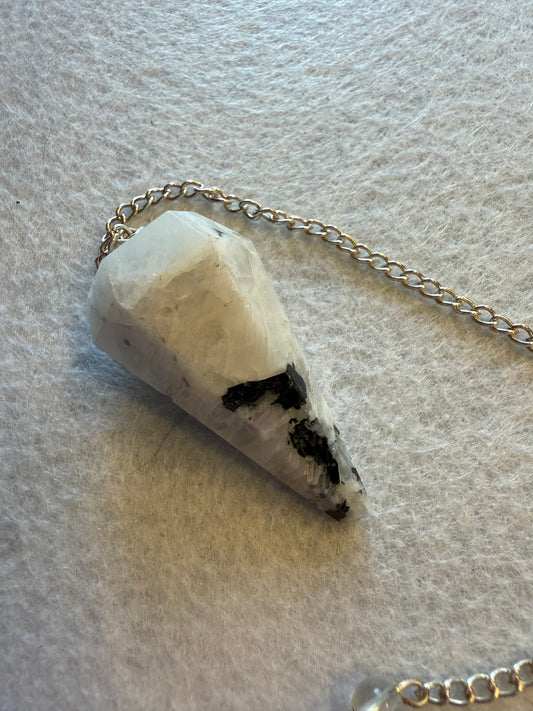 Beautiful Rainbow moonstone Pendulum for meditation, dowsing, Reiki etc
