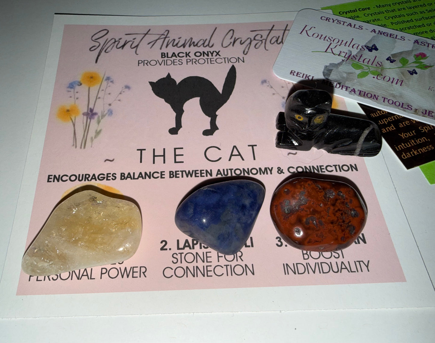 Spirit animal crystal gift set - The Black Cat