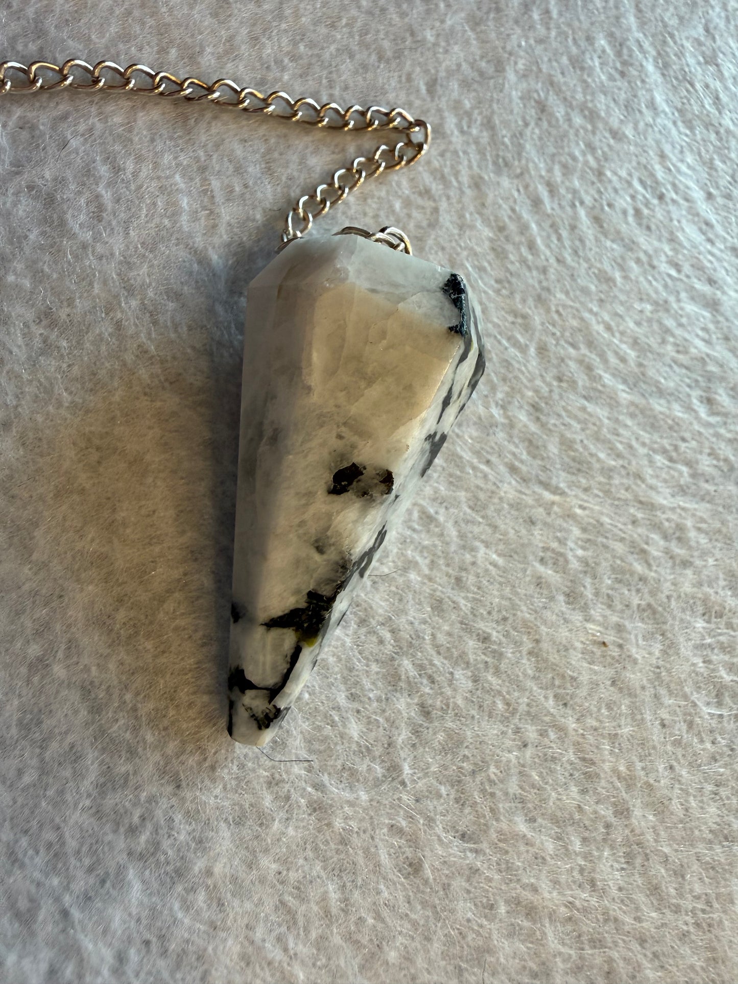 Beautiful Rainbow moonstone Pendulum for meditation, dowsing, Reiki etc