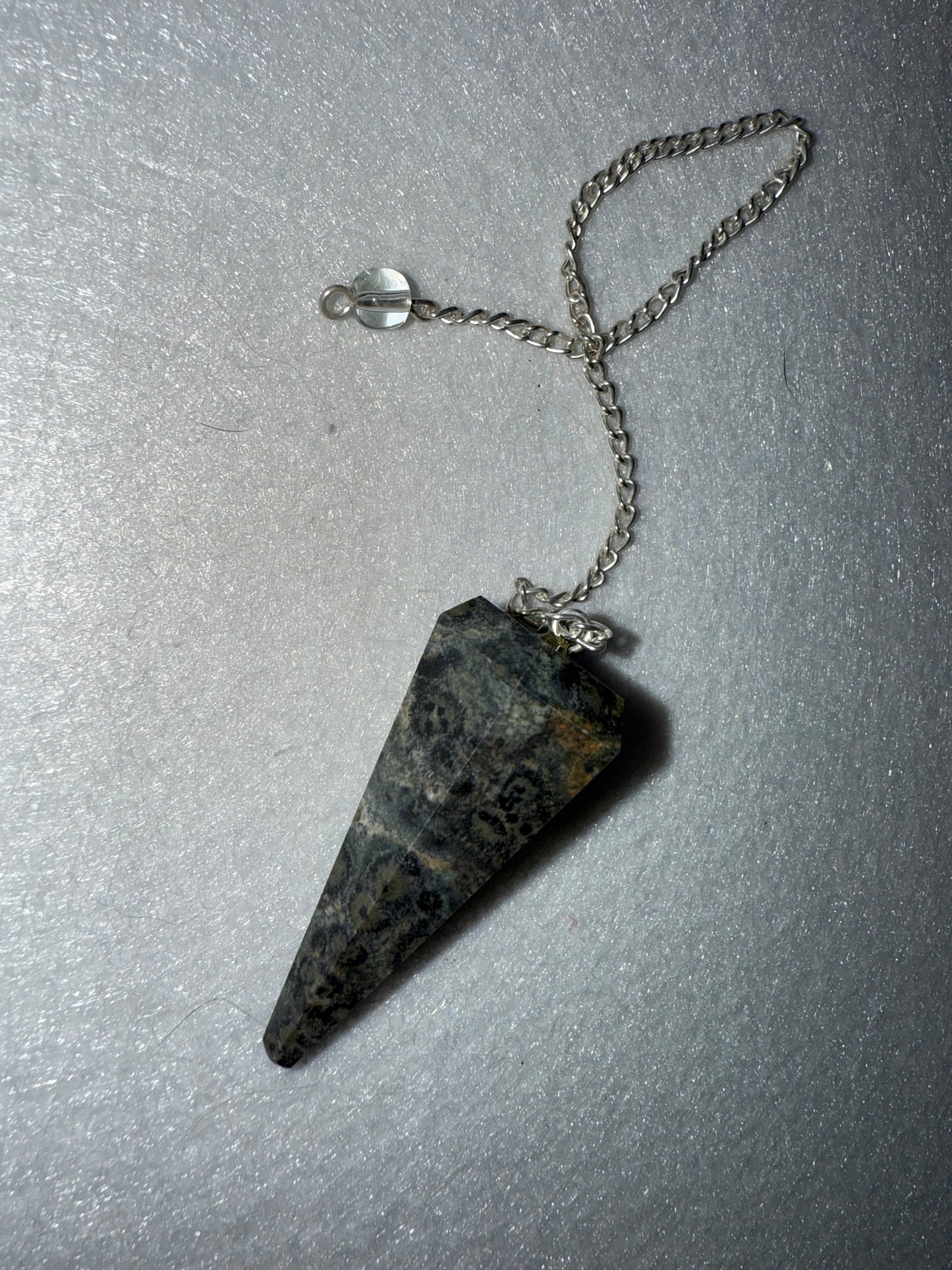 Nice Serpentine Pendulum is  1.75” and with chain is 9”
