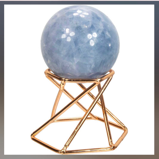 Copper Sphere Stand - Hourglass Holds and charges various size of crystal spheres