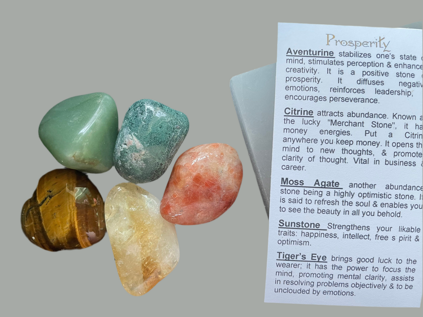 5 piece Prosperity Empowerment crystal set