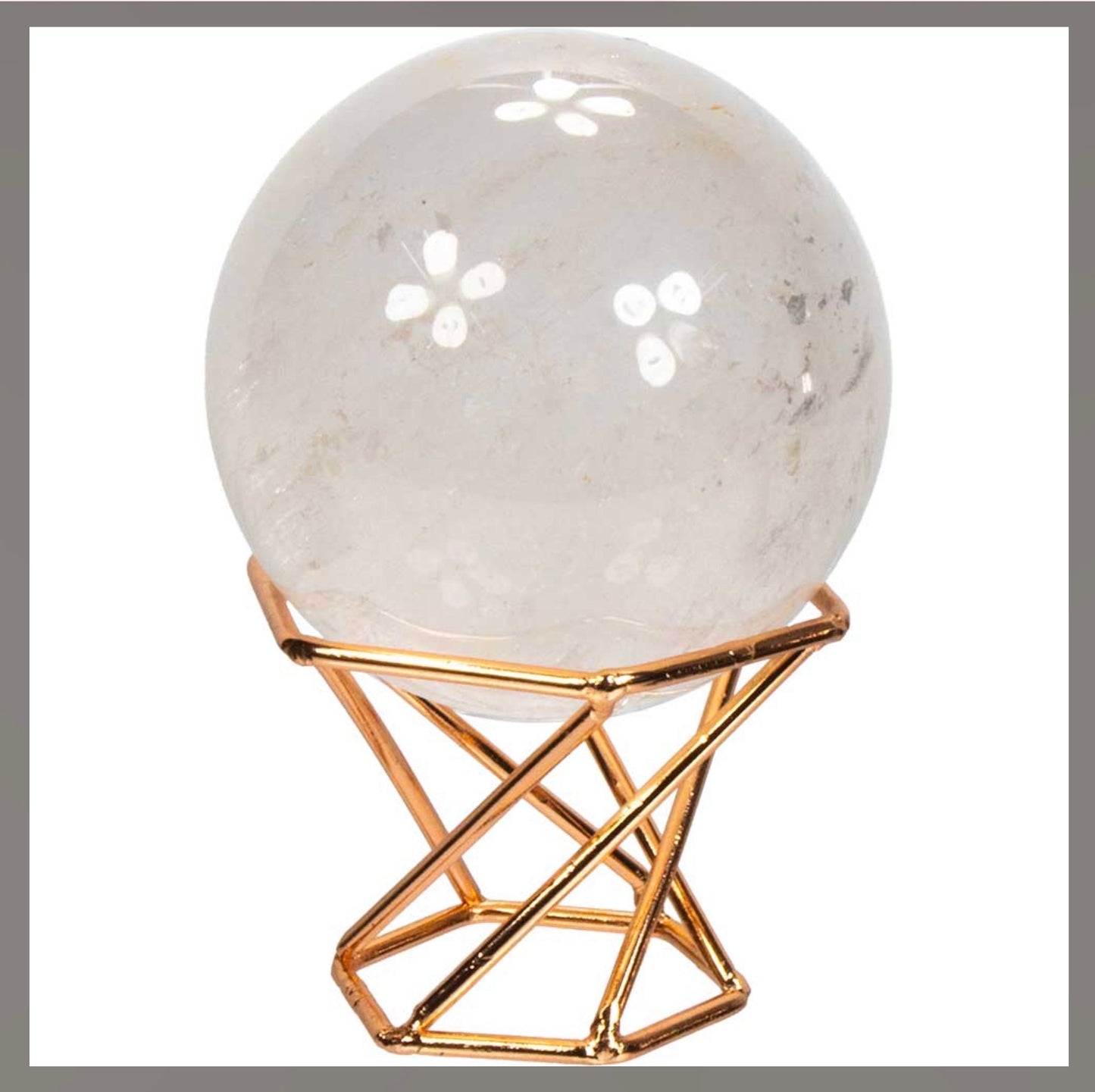 Copper Sphere Stand - Hourglass Holds and charges various size of crystal spheres